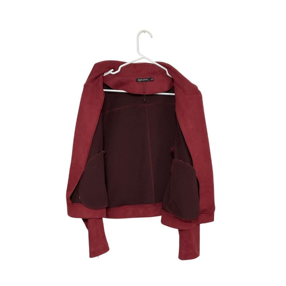 Faux Suede Moto Jacket Red Jacket Women’s Size X-Large Zip Front Stretch - Picture 4 of 6